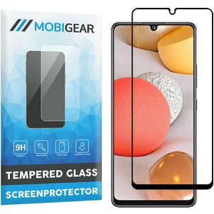 Mobigear Premium Samsung Galaxy A42 Panzerglas Gehärtetes Glas Displayschutz - Hüllenfreundlich - Schwarz