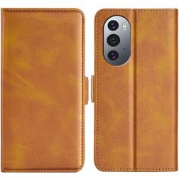 Mobigear Slim Magnet Motorola Edge X30 Hülle Klapphülle Geldbörse - Cognac