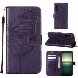 Mobigear Butterfly Sony Xperia 1 IV Hülle Klapphülle Geldbörse - Lila