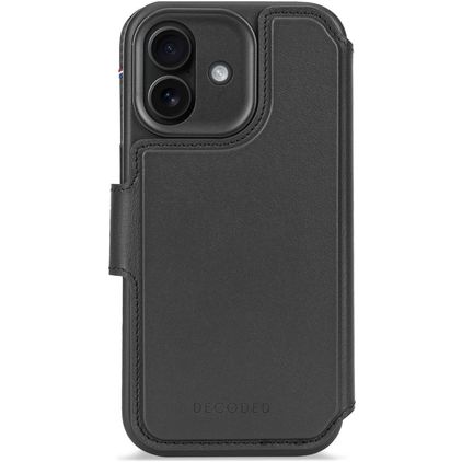 Decoded Detachable Wallet iPhone 17 MagSafe Hülle Echtes Leder Abnehmbare 2in1 Klapphülle Geldbörse - Schwarz