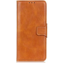 Mobigear Classy Motorola Moto G60s Hülle Klapphülle Geldbörse - Cognac