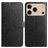 Mobigear Flowers iPhone 17 Pro Max Hülle Klapphülle Geldbörse - Schwarz