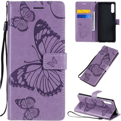 Mobigear Butterfly Sony Xperia L4 Klapphülle Portemonnaie - Lila