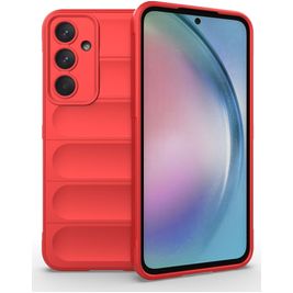 Mobigear Bumpy Samsung Galaxy A55 Hülle Flexibles TPU Backcover - Rot