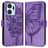 Mobigear Butterfly HONOR X7A Klapphülle Portemonnaie - Lila