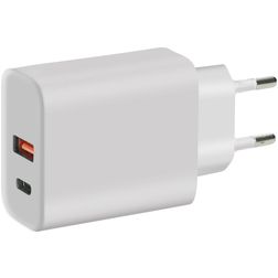 Mobiparts Wall Charger Dual USB / USB-C Ladegerät Quick Charge 45W - Weiß