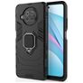 Mobigear Armor Ring Xiaomi Mi 10T Lite Hülle Hardcase Backcover Stoßfest mit Ringhalter - Schwarz