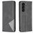 Mobigear Rhombus Slim Samsung Galaxy S25 Plus Hülle Klapphülle - Schwarz