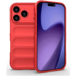 Mobigear Bumpy iPhone 18 Pro Hülle Flexibles TPU Backcover - Rot