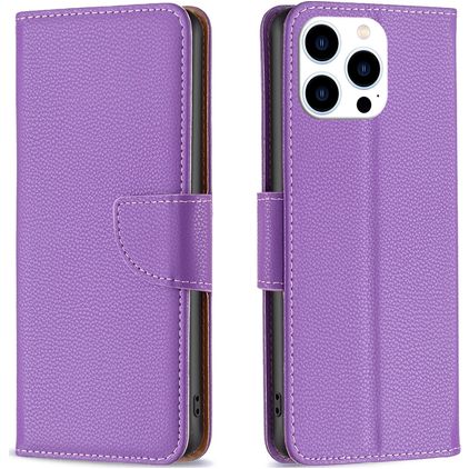Mobigear Excellent iPhone 16 Pro Max Hülle Klapphülle Geldbörse - Lila