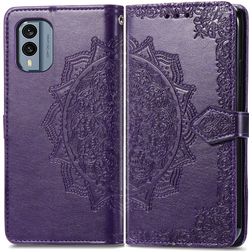 Mobigear Mandala Nokia X30 Hülle Klapphülle Geldbörse - Lila