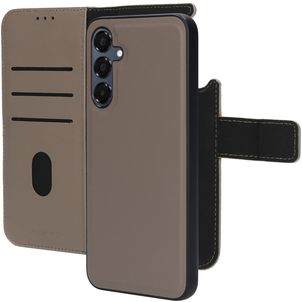 Mobiparts Samsung Galaxy A16 MagSafe Hülle Echtes Leder Abnehmbare 2in1 Klapphülle Geldbörse - Taupe