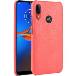 Mobigear Croco Motorola Moto E6 Plus Hülle Backcover - Rot