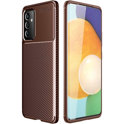 Mobigear Racing Samsung Galaxy A82 5G Hülle Flexibles TPU Backcover - Braun