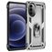Mobigear Armor Ring Motorola Moto G82 Hülle Hardcase Backcover Stoßfest mit Ringhalter - Silber