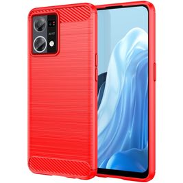 Mobigear Brushed Slim OPPO Reno 7 4G Hülle Flexibles TPU Backcover - Rot Mobigear Brushed Slim OPPO Reno 7 4G Hülle Flexibles TPU Backcover - Rot