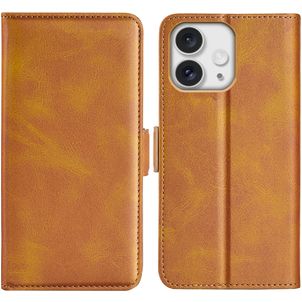 Mobigear Slim Magnet iPhone 16 Pro Hülle Klapphülle Geldbörse - Cognac