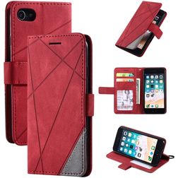 Mobigear Rhombus iPhone 8 Hülle Klapphülle Geldbörse - Rot