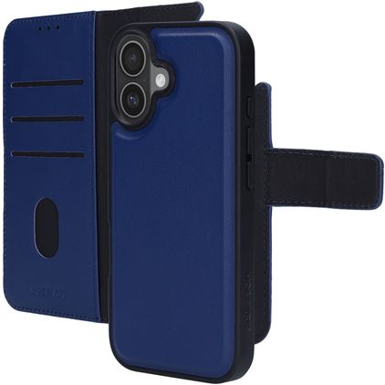 Mobiparts iPhone 17 Hülle Echtes Leder Abnehmbare 2in1 Klapphülle Geldbörse - Blau