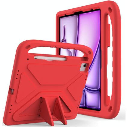 Mobigear AeroArmor iPad Air 13 Zoll (2025) Tablet Hülle für Kinder mit Tragegriff + Stifthalter - Rot