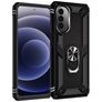 Mobigear Armor Ring Motorola Moto G82 Hardcase Backcover Shockproof mit Ringhalter - Schwarz