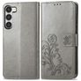 Mobigear Clover Samsung Galaxy A54 Hülle Klapphülle Geldbörse - Grau