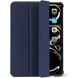 Decoded Textured Slim iPad Pro 11 Zoll (2024) Hülle Flexibles Silikon Klapphülle - Navy Peony