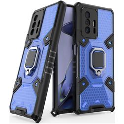 Mobigear Armor Ring Xiaomi 11T Hülle Hardcase Backcover Stoßfest mit Ringhalter - Blau