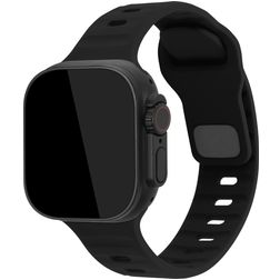 Mobilize Sports Silikon Apple Watch Armband Drückerschließe - 49/46/45/44 mm - Schwarz