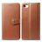 Mobigear Snap Button iPhone 7 Hülle Klapphülle Geldbörse - Cognac