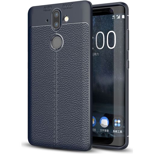 Mobigear Luxury Nokia 8 Sirocco Hülle Flexibles TPU Backcover - Marineblau