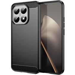 Mobigear Brushed Slim Xiaomi 15T Hülle Flexibles TPU Backcover - Schwarz