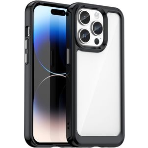 Mobigear Crystal iPhone 15 Pro Hülle Hardcase Backcover - Transparent / Schwarz