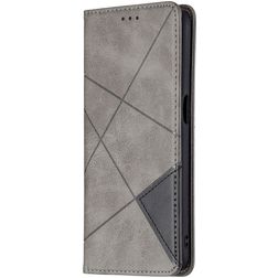 Mobigear Rhombus Slim Realme 8 5G Hülle Klapphülle - Grau