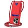 Mobigear Lanyard Card iPhone 16 Pro Max Silikon Handykette mit Kartenhalter - Rot