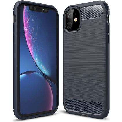 Mobigear Brushed Slim iPhone 11 Hülle Flexibles TPU Backcover - Marineblau