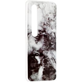 Mobigear Marble Xiaomi Mi 10 Hülle Flexibles TPU Backcover - Schwarz / Weiß