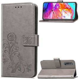 Mobigear Clover Samsung Galaxy A70 Hülle Klapphülle Geldbörse - Grau Mobigear Clover Samsung Galaxy A70 Hülle Klapphülle Geldbörse - Grau