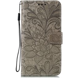 Mobigear Flowers Xiaomi Mi 10 Pro Hülle Klapphülle Geldbörse - Grau
