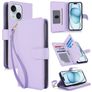 Mobigear Wallet iPhone 15 Hülle Klapphülle Geldbörse - Lila