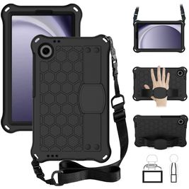 Mobigear HexStrap Samsung Galaxy Tab A9 (2023) Hülle EVA Schaum Backcover + Schulterträger - Schwarz