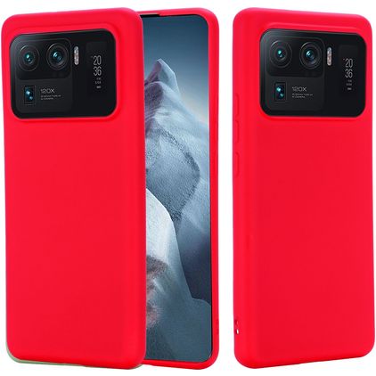 Mobigear Rubber Touch Xiaomi Mi 11 Ultra Silikon Backcover - Rot
