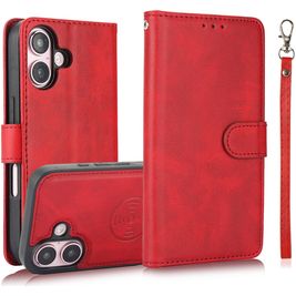 Mobigear Wallet iPhone 16 Plus Hülle Abnehmbare 2in1 Klapphülle Geldbörse - Rot