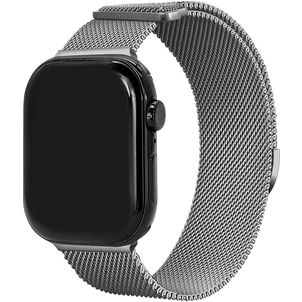 Mobilize RVS Milanaise Apple Watch Armband Magnetverschluss - 49/46/45/44 mm - Silber
