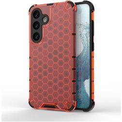 Mobigear Honeycomb Samsung Galaxy S24 Hülle Hardcase Backcover Stoßfest - Rot