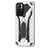 Mobigear Armor Stand POCO M4 Pro 5G Hülle Hardcase Backcover Stoßfest mit Ständer - Silber