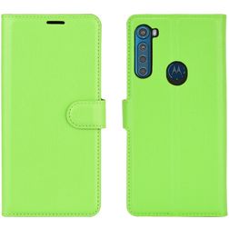 Mobigear Classic Motorola One Fusion Plus Hülle Klapphülle Geldbörse - Grün