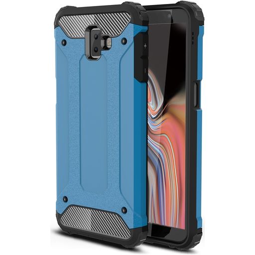 Mobigear Outdoor Samsung Galaxy J6 Plus Hülle Hardcase Backcover Stoßfest - Blau