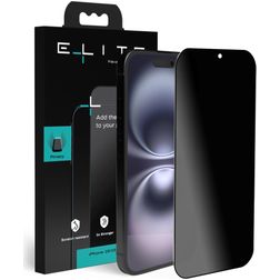 Elite iPhone 15 Panzerglas Gehärtetes Glas Displayschutz Privacy - Hüllenfreundlich - Schwarz