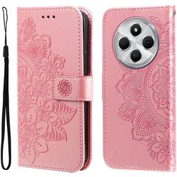 Mobigear Flowers Xiaomi Redmi 14C Hülle Klapphülle Geldbörse - Roségold